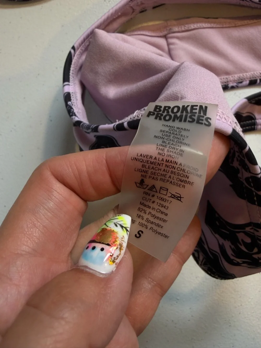 Broken Promises Reaper Guide Purple High Leg Bikini Purple Swimsuit Swim Small - Picture 7 of 8